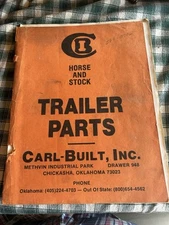 Vintage CARL BUILT Horse & Stock Trailer Parts Catalog / Price List Chickasha OK