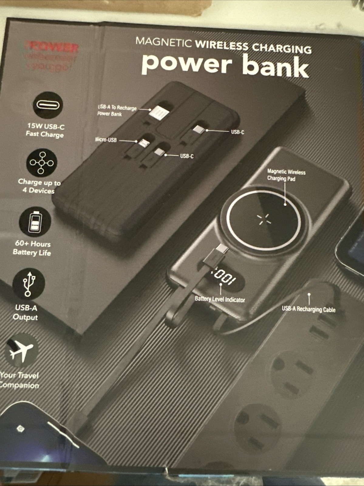 Power To Go 10,000mah Magnetic Wireless Charging