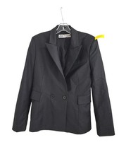 Zara Black Wool Blend Double Breasted Tailored Blazer Women's Medium