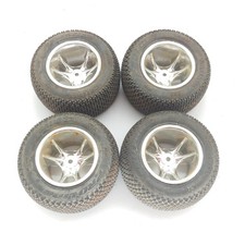 4x Proline Caliber 8209 110 Stadium Truck Tires Pin-drive Vintage Chrome Wheels 4x Proline Caliber 8209 110 Stadium Truck Tires Pin-drive Vintage Chrome Wheels