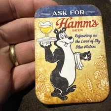 Hamm’s Bear Fridge Magnet Land Sky Blue Waters Beer Collector Refrigerator 3.5”
