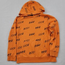 Cat Jack Youth Size M 8/10 Halloween Hooded Sweatshirt Pullover Boo Orange