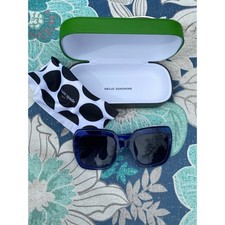 New Kate Spade New York HELLO SUNSHINE Square Blue Sunglasses Gradient Lens