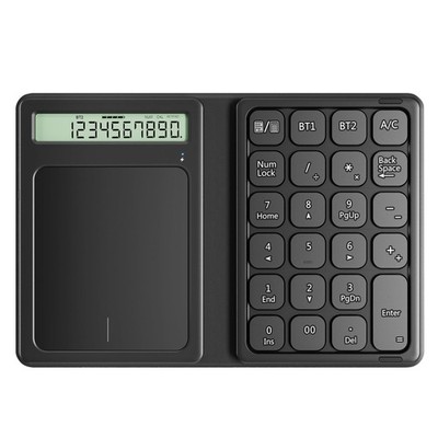 Foldable Bluetooth 2.4G Number Pad, Calculator, Touchpad, Slim 23 Keys, PC
