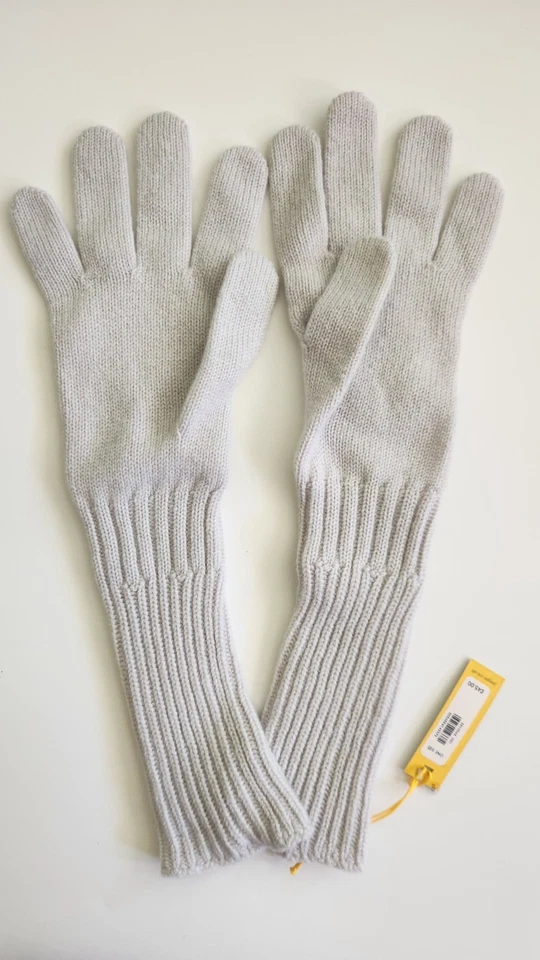 Jaeger 100% Cashmere Long Gloves Light Gray, One Size, New - Image 2 of 3