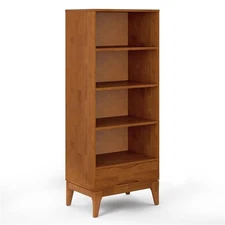 Simpli Home Harper Solid Hardood 60 " x 24 " Mid-Century Modern Bookcase with...