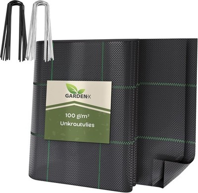   Unkrautvlies Bodengewebe Geotextil Folie 100g/m² Unkrautgewebe + 50 Erdanker  