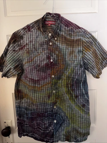 "Suhpreem" Chemise à manches courtes teintée à la cravate Supreme Taille M (#23)