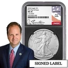 2026 SILVER EAGLE MS70 FDI Black Core  Paul Hollis Signed * RARE 2,026 Minted *