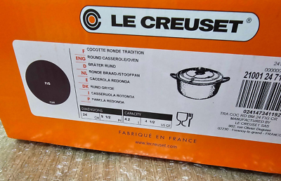 Le Creuset Cocotte 24cm 9.5in 4.5qt Fig Purple Silver knob Cast