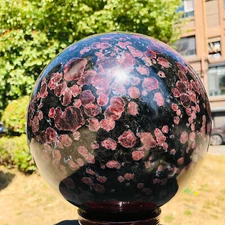 12.58kg Huge astrophyllite quartz crystal"fireworks stone"crystal ball 684