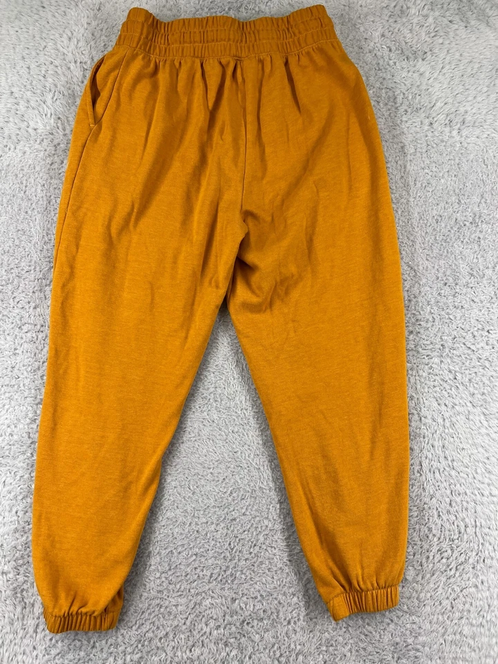 Hurley 裤子女式小号黄色慢跑运动裤棉混纺抽绳 — 第 2/4 张图片