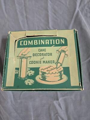 Vintage Combination Cookie And Cake Decorating Set In Orginal Box
