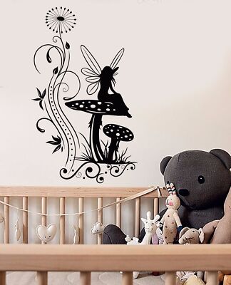 Vinyl Wall Decal Mushroom Fairy Tale Nursery Fantasy Stickers (794ig ...