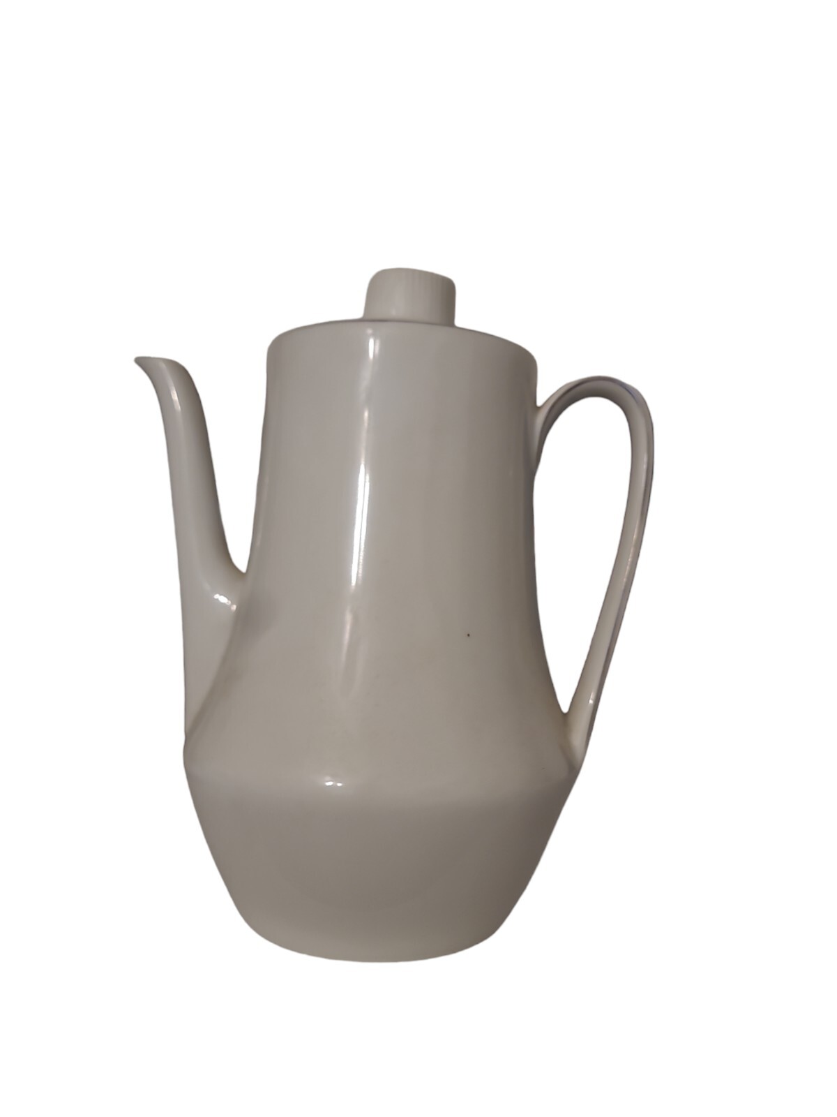 Vintage Porcelain White Silver Trim Hutschenreuther Coffee Pot German Made