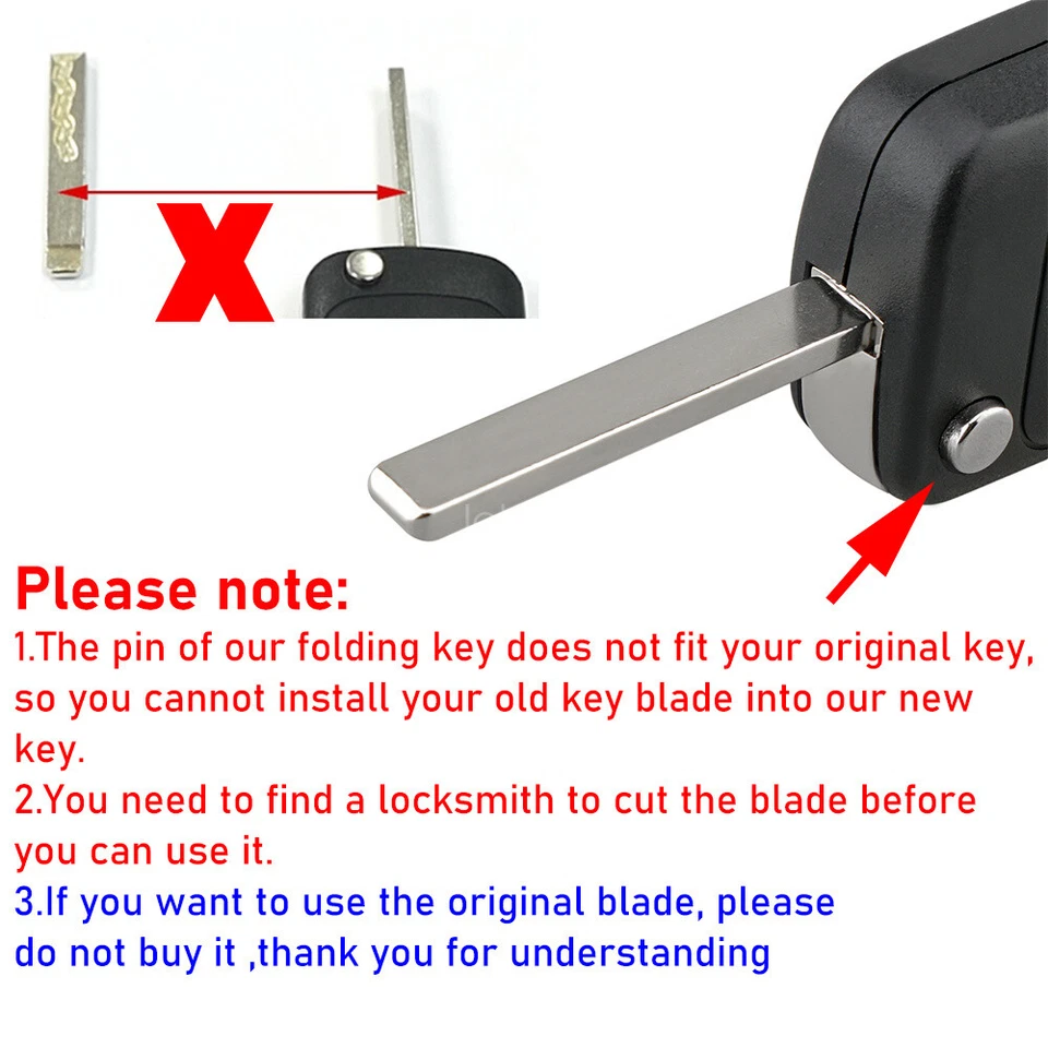 Para Chevrolet Trax 2015 2016 2017 2018 Spark Control Remoto Abatible Llavero Estuche Carcasa 3B Foto 2 de 4