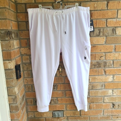 U.S. Polo Assn. Pantalones deportivos para hombre con cordón blancos talla 3XL - Imagen 2 de 9
