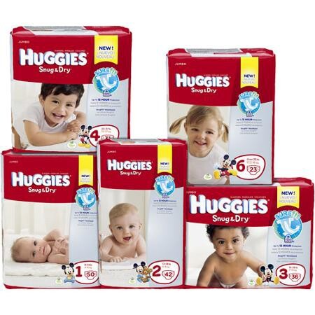 Huggies Newborn Baby Diaper Tab Closure Heavy Absorbency #52238 - Case of 288