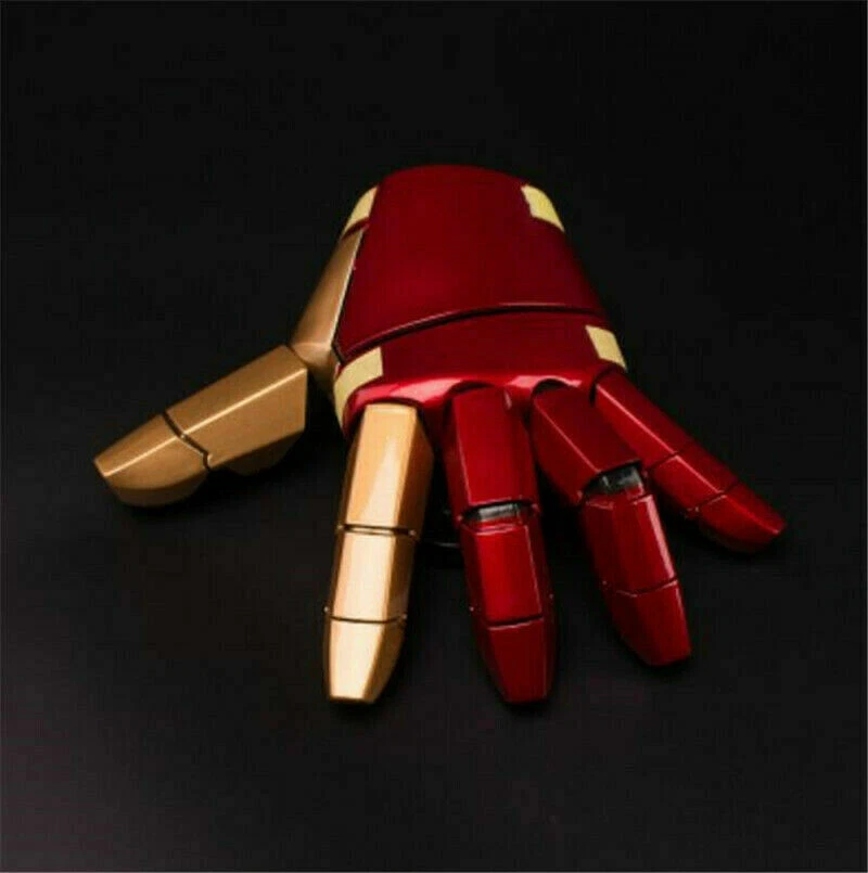 Avengers Iron Man MK42 1:1 réplica guantes luz LED brazo de mano con láser utilería para disfraces Foto 3 de 4