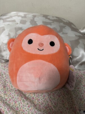 Squishmallow Kellytoy Wildlife Elton the Peach Monkey Plush Zoo Squad NWT