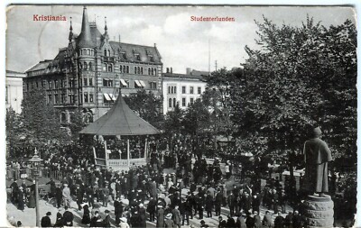 Norwegen Norge Oslo Christiania Kristiania Studentlunden Cover Postkarte Mittet