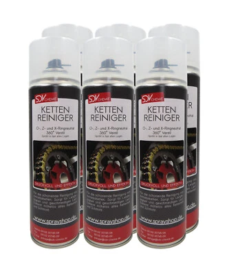 SDV CHEMIE Kettenreiniger 6x 500ml Ketten Reiniger Spray Motorrad Fahrrad Reinigung Pflege