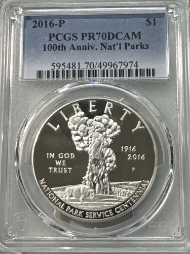 2016 NATIONALPARKS Silber Dollar PCGS PR70💥MAKELLOSE QUALITÄT💥 - Bild 1 von 5