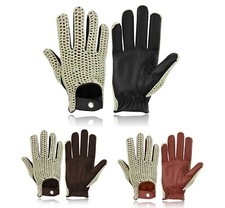 CLASSIC VINTAGE MENS DRIVING GLOVES CYCLING BIKE QUALITY SOFT GENUINE LEATHER UK