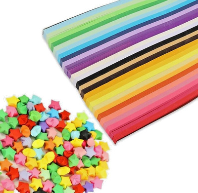 Koogel Origami Stars Papers Strips 27 Colors Colorful Star Paper Lucky Wish