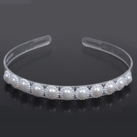 Haarreif Haarschmuck Kopfschmuck Haarreifen Perlen Transparent Haar