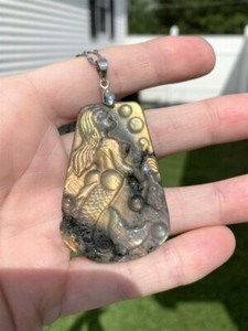100% Natural Labradorite Hand Carved Reiki Healing Pendant Necklace