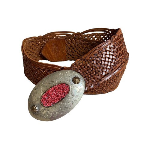 【PUNTOVITA】CONCHO LEATHER SKINY BELT PUNTOVITA Concho Leather Belt off white | eBay