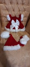 Baby crochet Christmas dress set with pearls brand new