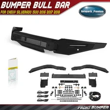 Textured Black Bull Bar Front Bumper for Chevrolet Silverado 1500 2016 2017 2018