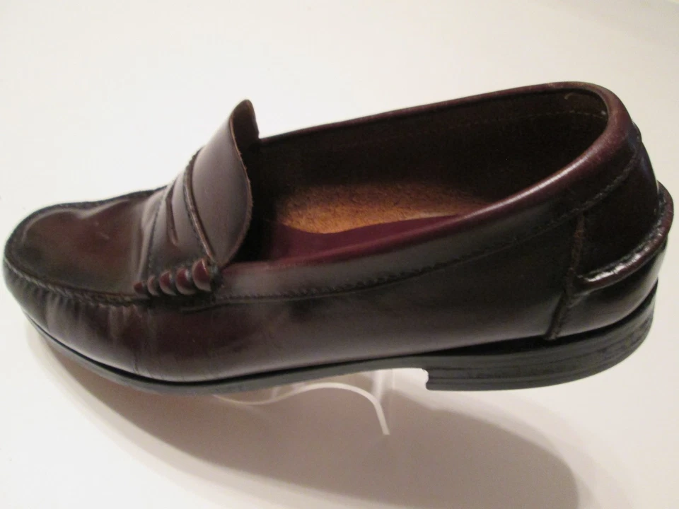 Florsheim Men's Penny Loafers Size 10.5D Maroon Moc Toe Pinched Leather R1 - Image 4 of 4