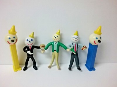 Lot 5 VINTAGE Jack-in-the-Box Sammlerstücke Biegespielzeug PEZ Spender 