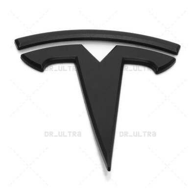 TESLA Emblem T Badge MODEL Y or 3 Front + Rear Black OEM Upgrade