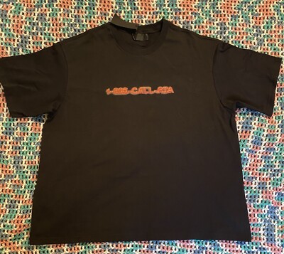 RTA Road To Awe Colin Oversized Short Sleeve Call RTA T Shirt Men s Sz XL Black