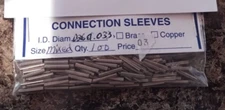 Leader Connector Crimp Sleeves  Mixed sizes, .026 & .033
