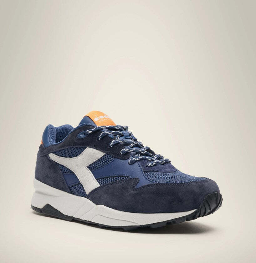 Diadora Heritage Shoes Eclipse Premium Trainers Leather Blend Blue Man