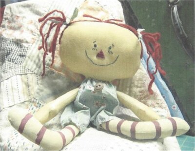 PATTERN Primitive Raggedy Ann Doll Raggedy Annie UNCUT OOP Threadbare Primitives