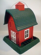 Wild Bird Feeder Red Green Barn Nature Made In USA Americana Decor