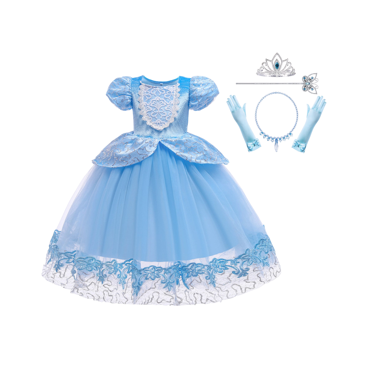 Cinderella-Inspired Princess Dress for Girls, La Cenicienta Dress