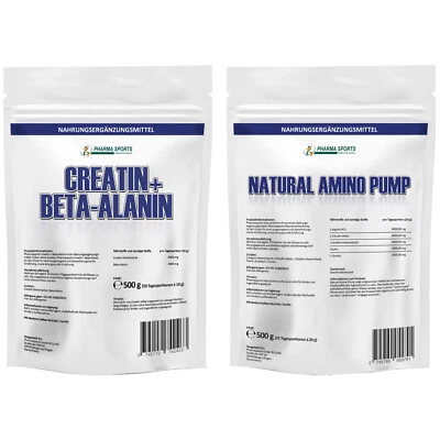 PHARMASPORTS Creatin Beta Alanin + Amino Pump 1000g Pulver mehr Kraft Muskelpump Leistung
