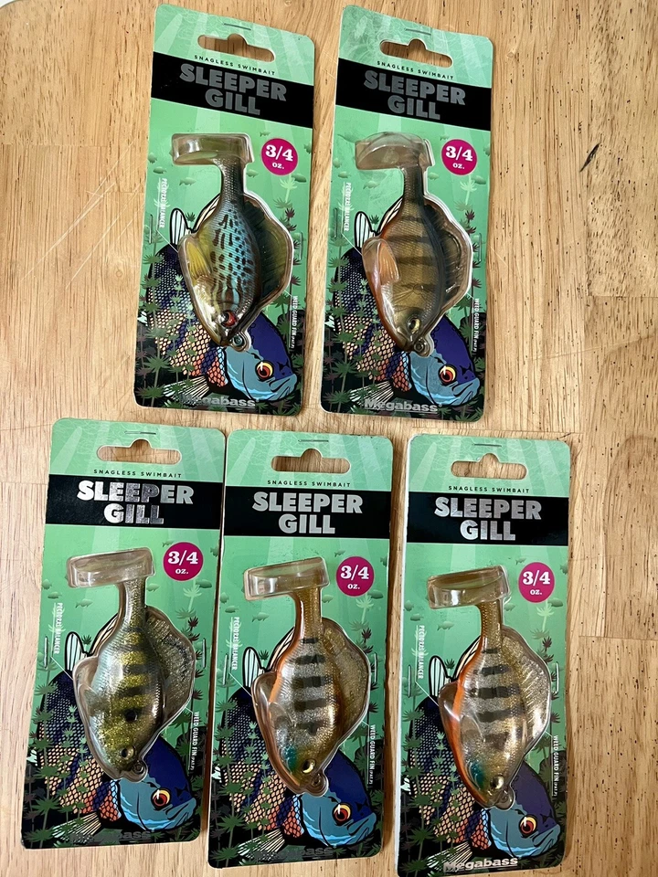 Megabass (lote de 5) Sleeper Gill Swimbaits pesca de lubina, ¡nuevo! ¡Envío gratis! Nuevo con etiquetas Foto 2 de 4