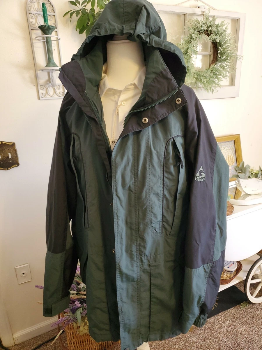 Gerry Rain Jacket Parka Windbreaker Water Resistant Pack u0026 Go Sz L Vtg |  eBay
