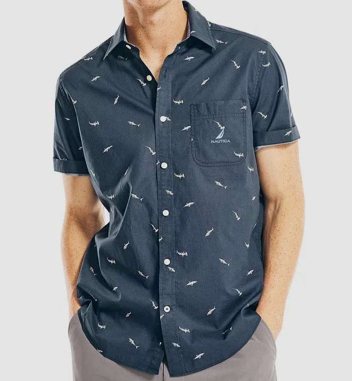 shark short sleeve button up