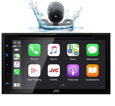 JVC KW-V66BT 6.8''  Media Receiver w/ CarPlay Auto+ Waterproof Back Camera XV-20C