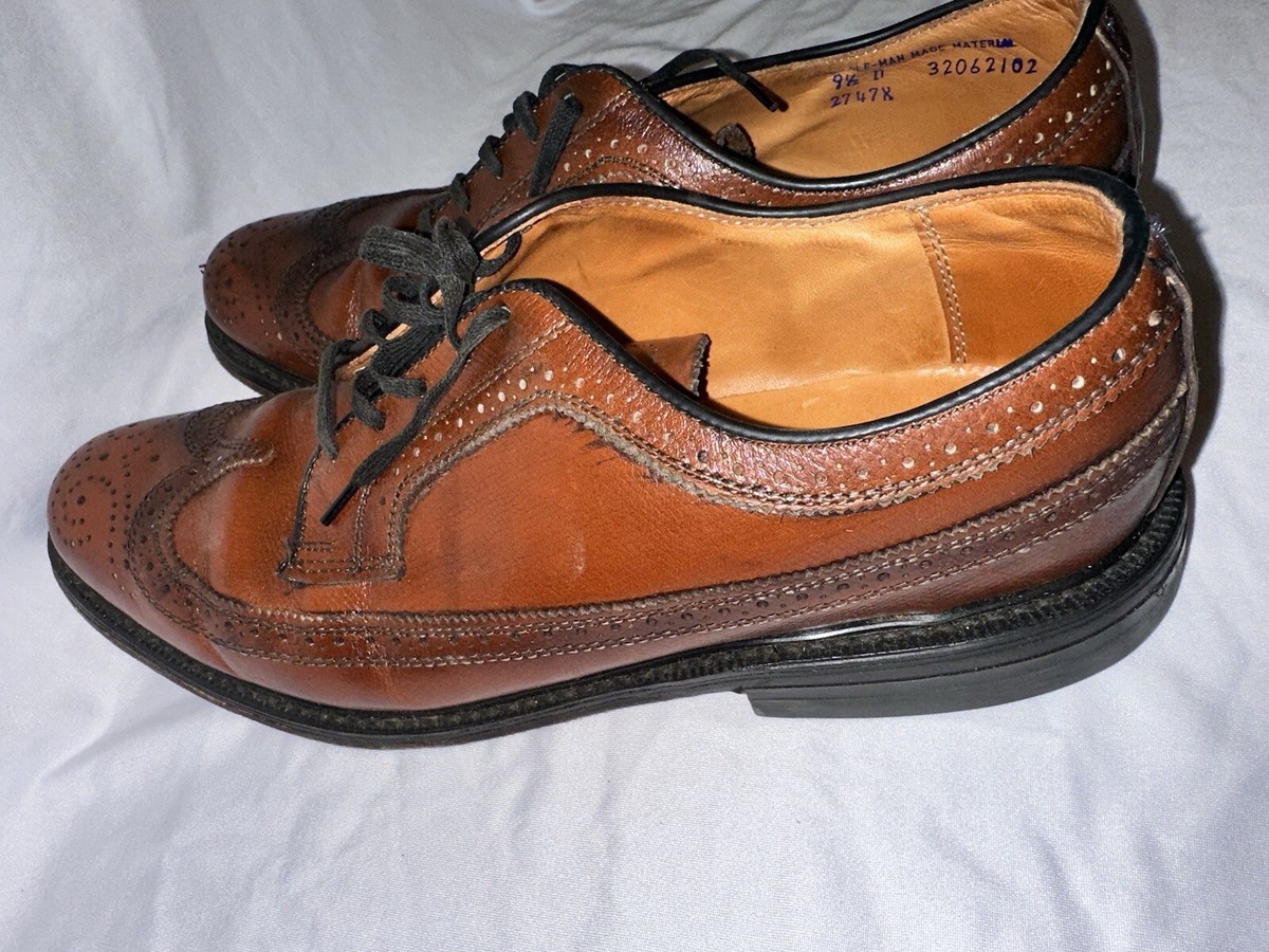 Vintage JC Penney Wing Tip Leather Dress Shoe. Vintage JCPenney Toddler Oxford Shoes Brown Leather Wingtip  main image 2