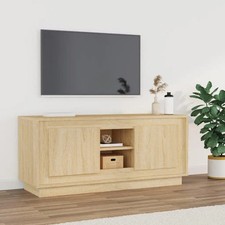 WALPLUS TV Cabinet Sonoma Oak 102x35x45cm Modern TV Stand Storage Unit